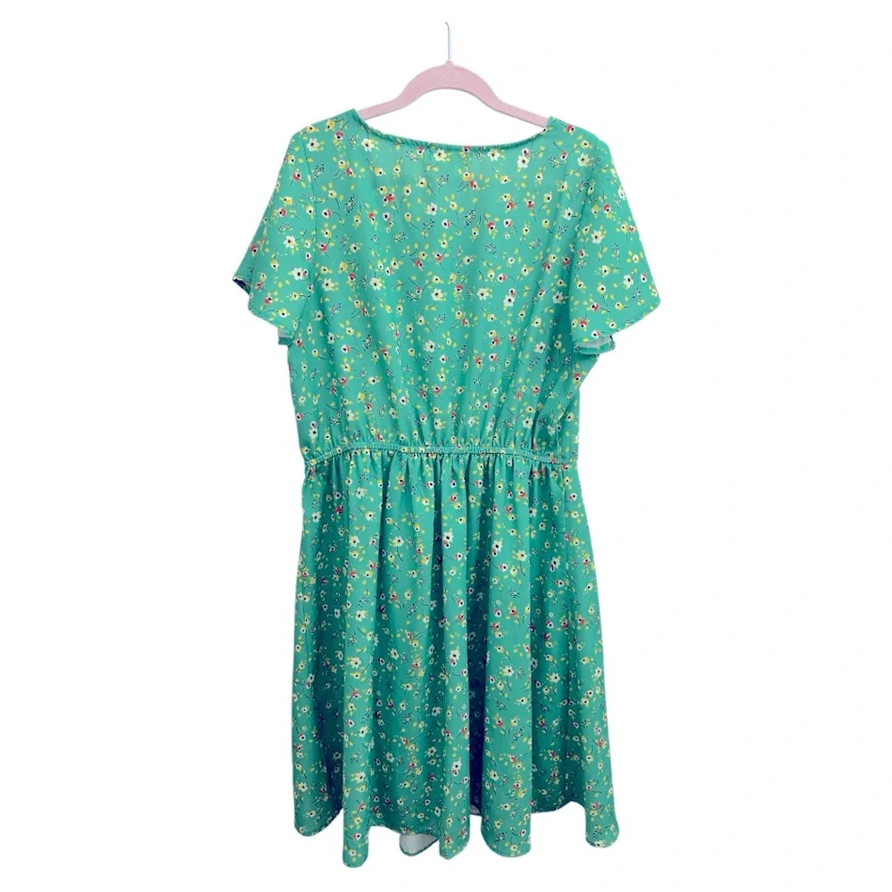 Ava And Yelly | Big Girls Printed Challis Kelly Green Dress | Size 16 | NWOT NEW